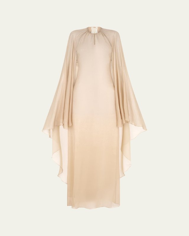 Wet Look Flowy Caftan Gown